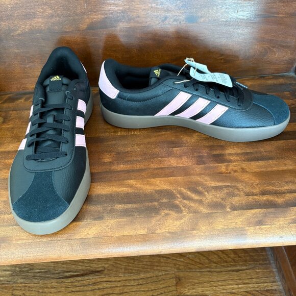 Adidas Men's VL Court 3.0 Black and Pink Sneaker JH6610 Size 13 New - Picture 1 of 7